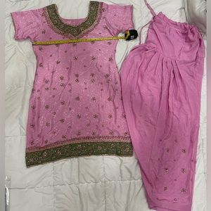 Indian Pakistani dress/ pink desi shalwar kameez